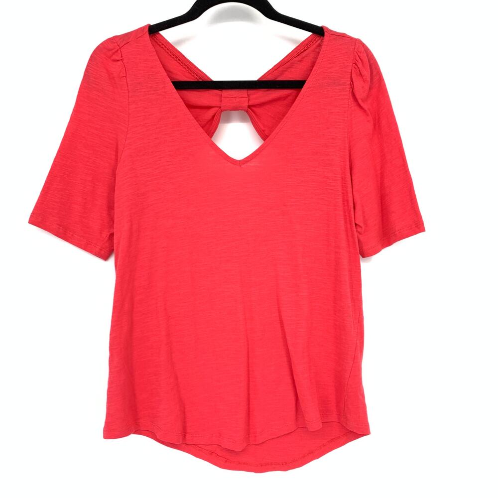 Anthropologie Meadow Rue Bow Back Top Womens Size Medium Watermelon Red